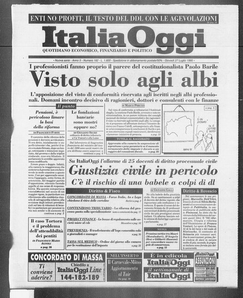 Italia oggi : quotidiano di economia finanza e politica